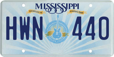 MS license plate HWN440