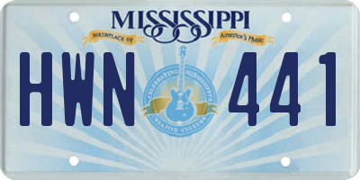 MS license plate HWN441