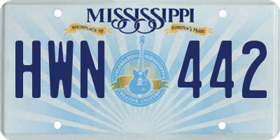 MS license plate HWN442
