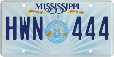 MS license plate HWN444