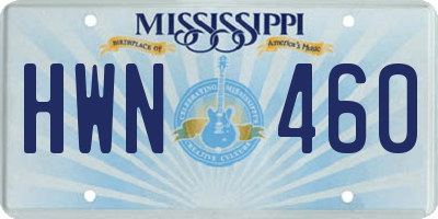 MS license plate HWN460