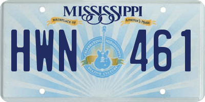 MS license plate HWN461