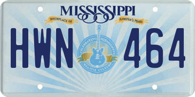 MS license plate HWN464