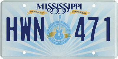 MS license plate HWN471