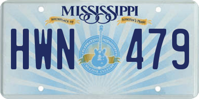 MS license plate HWN479