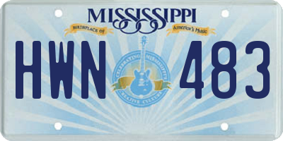 MS license plate HWN483