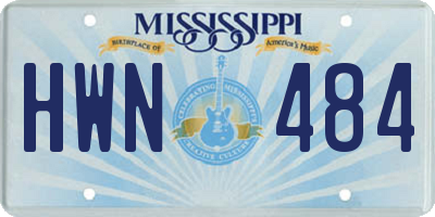MS license plate HWN484