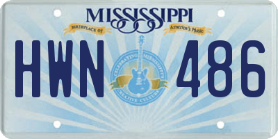 MS license plate HWN486