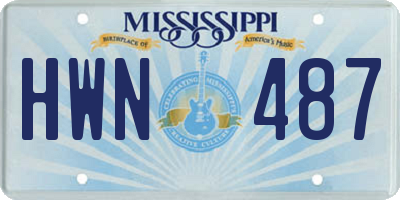 MS license plate HWN487
