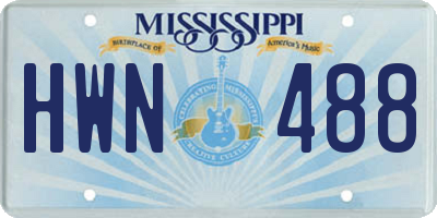 MS license plate HWN488