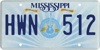 MS license plate HWN512