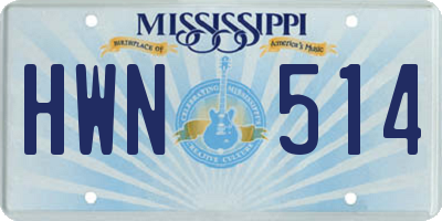 MS license plate HWN514