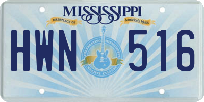 MS license plate HWN516