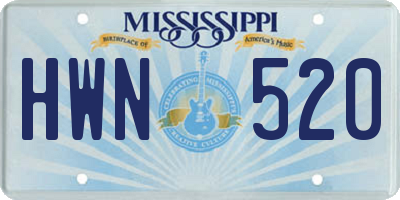 MS license plate HWN520