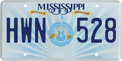MS license plate HWN528