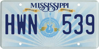 MS license plate HWN539