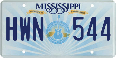MS license plate HWN544