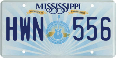 MS license plate HWN556