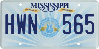 MS license plate HWN565