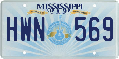 MS license plate HWN569