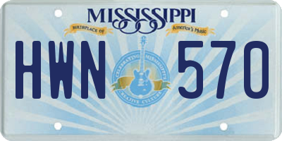 MS license plate HWN570