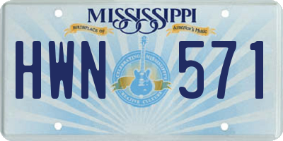 MS license plate HWN571