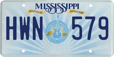 MS license plate HWN579