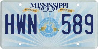 MS license plate HWN589