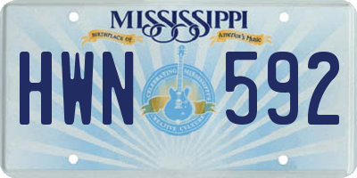 MS license plate HWN592