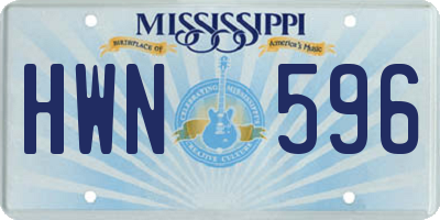 MS license plate HWN596