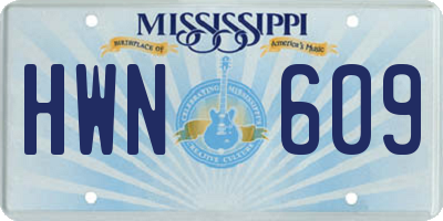 MS license plate HWN609