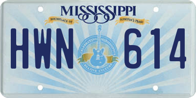 MS license plate HWN614