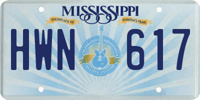 MS license plate HWN617