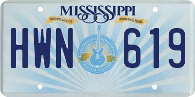 MS license plate HWN619
