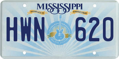 MS license plate HWN620