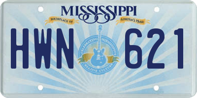 MS license plate HWN621