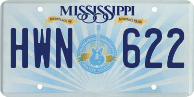 MS license plate HWN622