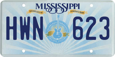 MS license plate HWN623