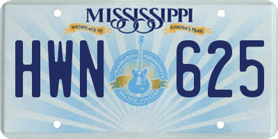 MS license plate HWN625