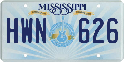 MS license plate HWN626