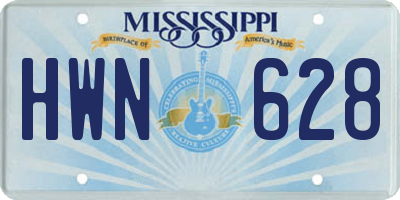 MS license plate HWN628