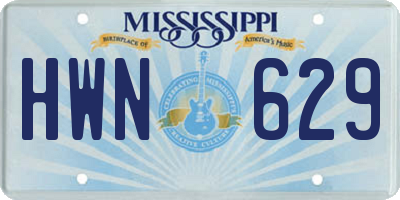 MS license plate HWN629