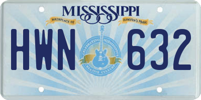 MS license plate HWN632
