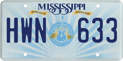 MS license plate HWN633