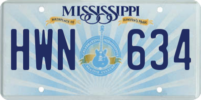 MS license plate HWN634