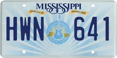 MS license plate HWN641