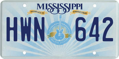 MS license plate HWN642