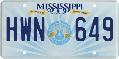 MS license plate HWN649