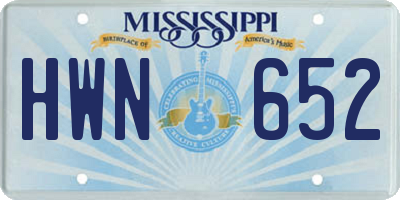 MS license plate HWN652
