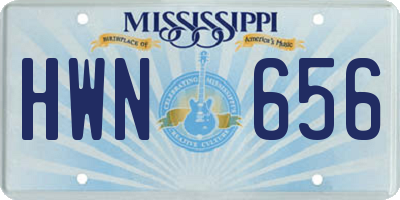 MS license plate HWN656